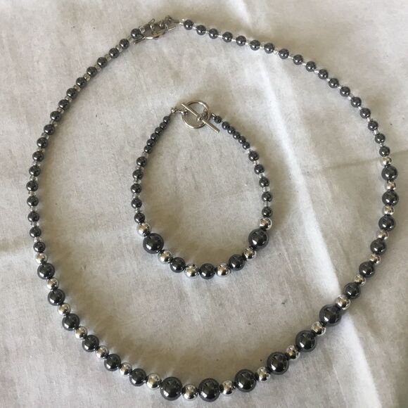 $12 ea or 3/$25. Silvertone and Black Beaded Set - Picture 3 of 5